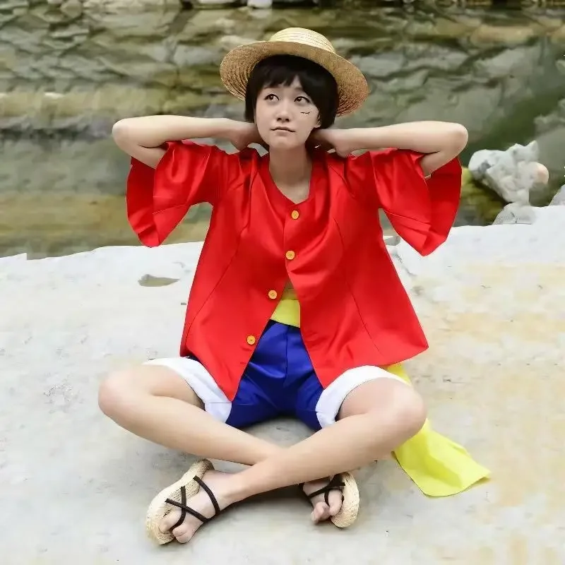 Anime Cosplay Luffy - Fantasia Completa de Halloween Anime M-Monkey