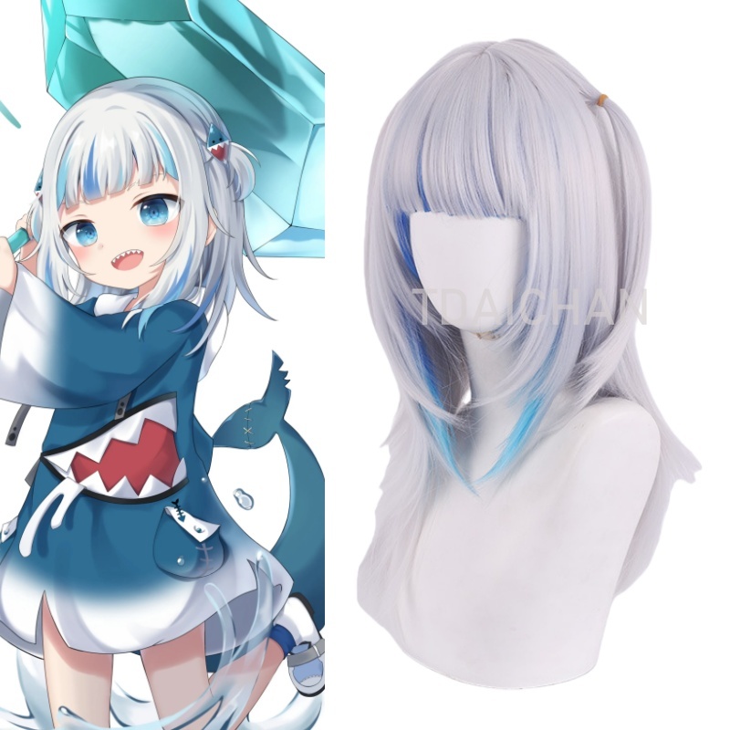 Anime Cosplay Event 2025 - 2025 gawr gura peruca cosplay branco