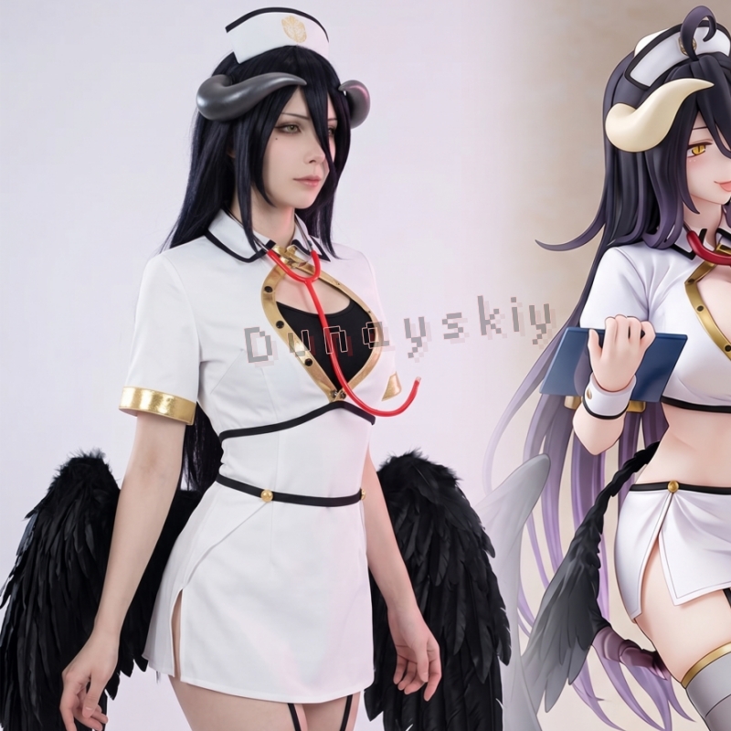 Anime Cosplay Albedo - Fantasia Cosplay OVERLORD Albedo Gothic Angel