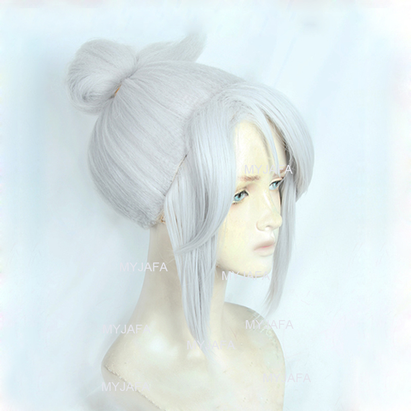 Cosplay Anime White Hair - Alta qualidade jett cosplay peruca jogo
