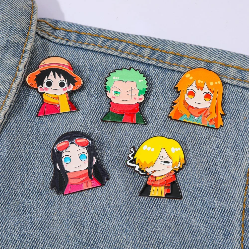 Anime Cosplay Luffy - 5 Peças Broche de Anime Fofo