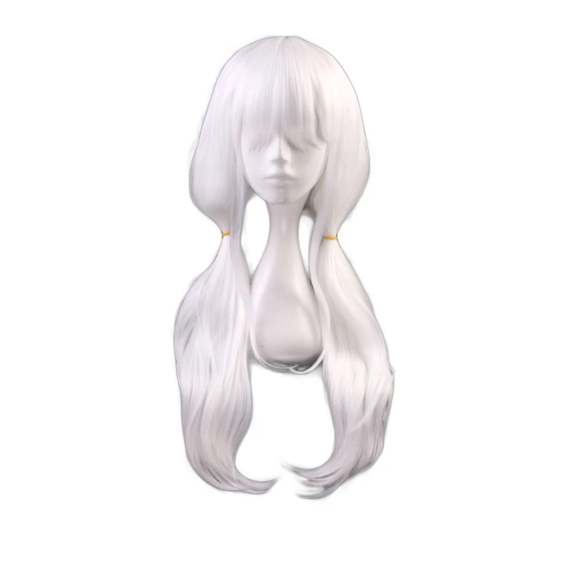 Cosplay Anime White Hair - Cosplay Danganronpa-Angie Yonaga peruca branca, perucas