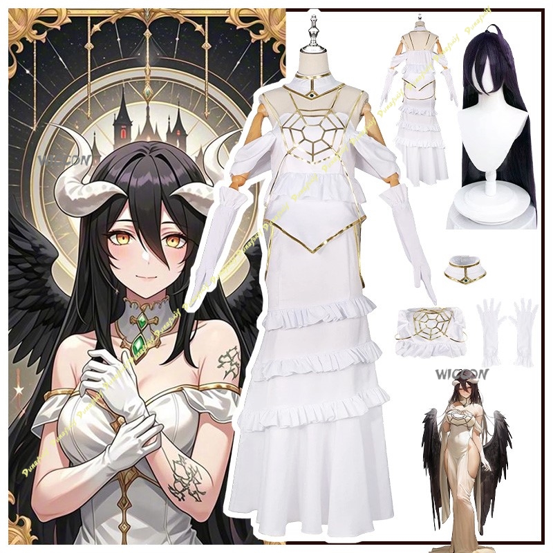 Anime Cosplay Albedo - Trajes cosplay anime sobre albedo meninas