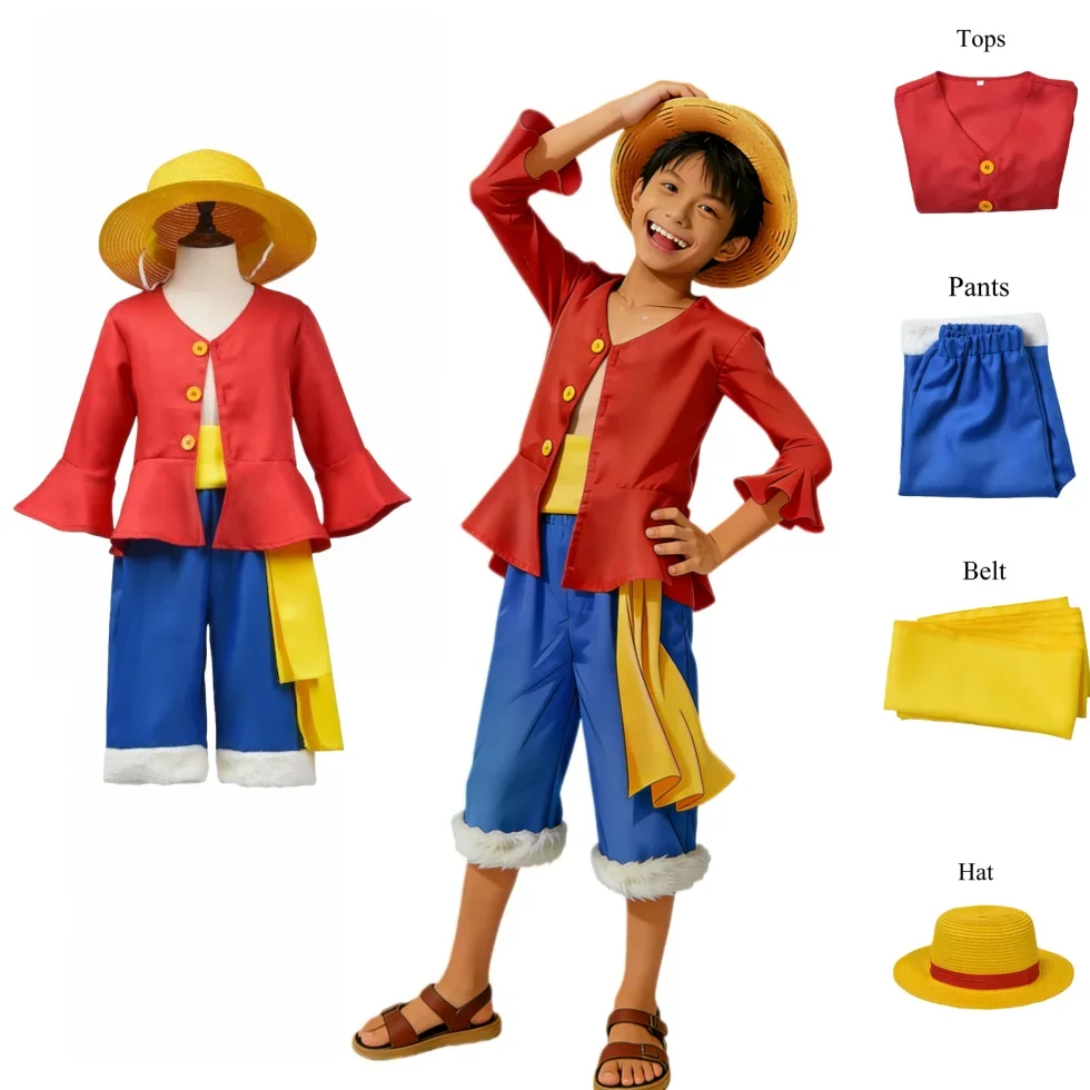Fantasia Completa de Halloween - Anime Cosplay Luffy avaliação e preço