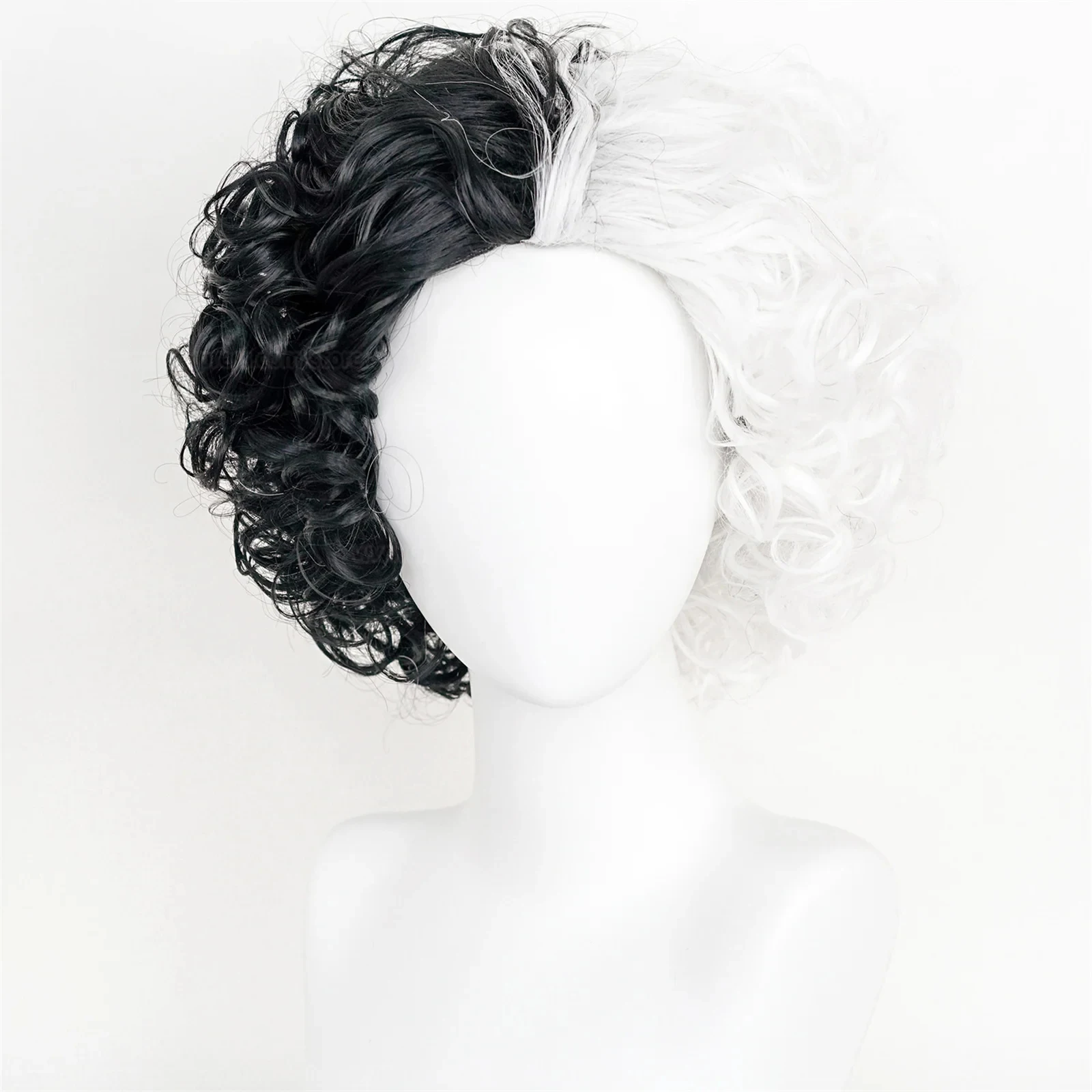 Peruca de Cosplay Cruella de V - Cosplay Anime White Hair avaliação e preço