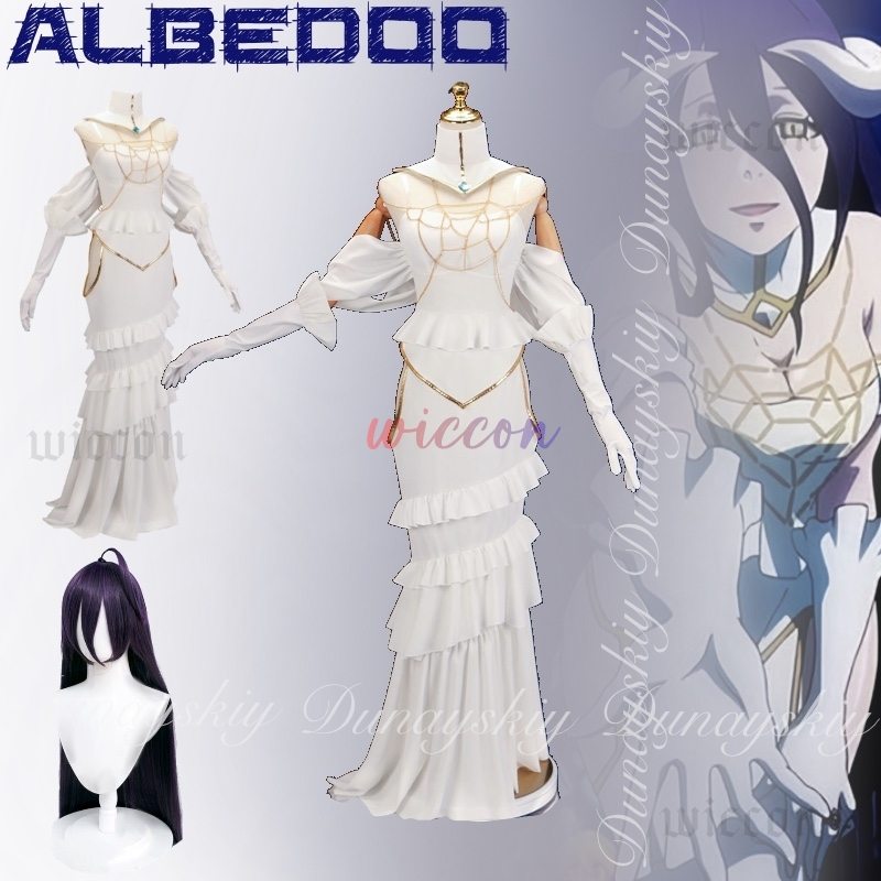 Overlord albedo cosplay branco - Anime Cosplay Albedo avaliação e preço
