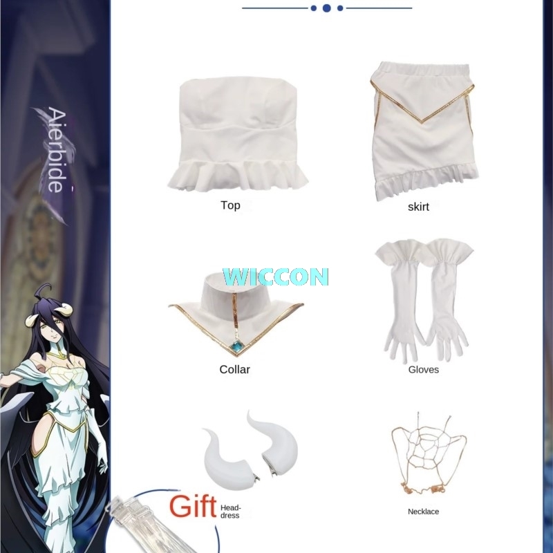 EM ESTOQUE Peruca de Fantasia  - Anime Cosplay Albedo avaliação e preço