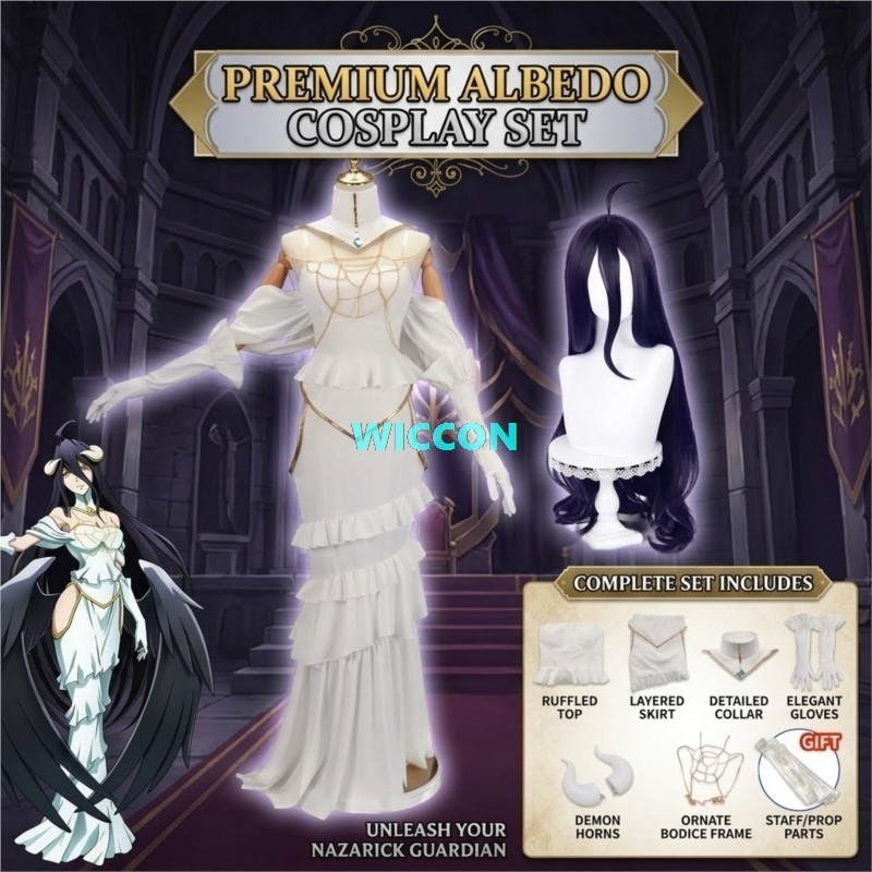 EM ESTOQUE Peruca de Fantasia  - Anime Cosplay Albedo avaliação e preço