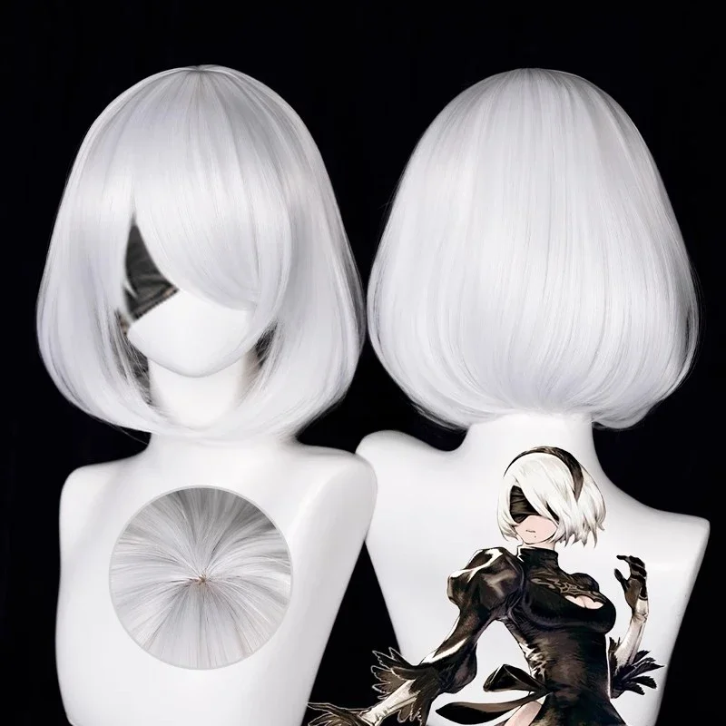 Anime 9S Cosplay Peruca 2b Per - Cosplay Anime White Hair avaliação e preço